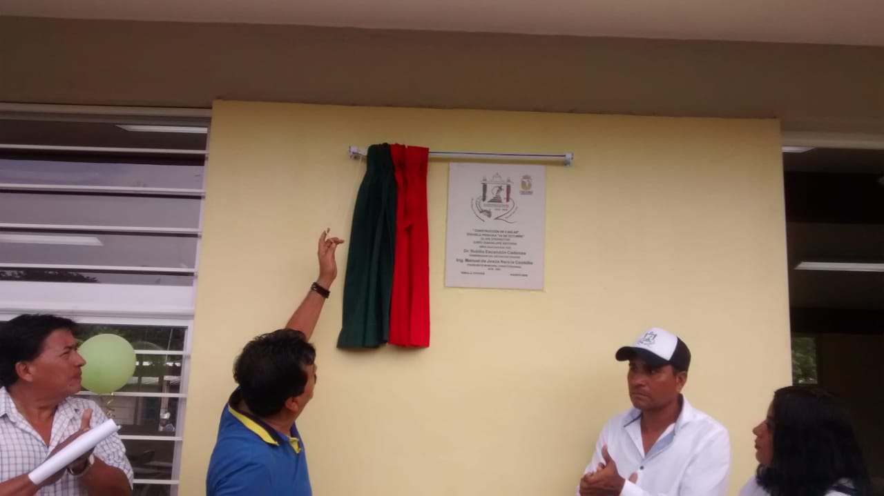 MANACO inaugura aulas en la comunidad Guadalupe Victoria de este municipio.
